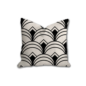 Art deco geometric pillow, retro linear black pattern, modern pillow, Interior decor, home decor pillow cover and insert, home accent pillow