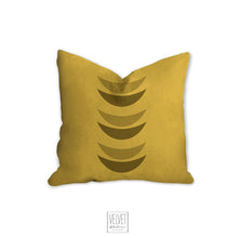 Load image into Gallery viewer, Crescent moon pillow, yellow pillow, mid century, boho modern pillow, Interior decor, home decor, pillow cover and insert, accent pillow