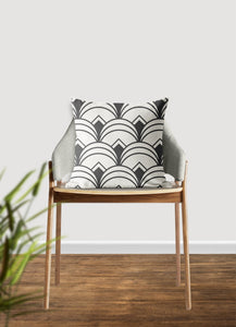 Gray pillow, Art deco geometric, retro linear pattern, modern pillow, Interior decor, home decor pillow cover and insert, home accent pillow