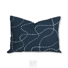 Load image into Gallery viewer, Blue dotted pillow, beads pattern, modern pillow, tie dye, Interior decor, home decor pillow cover and insert, home accent pillow