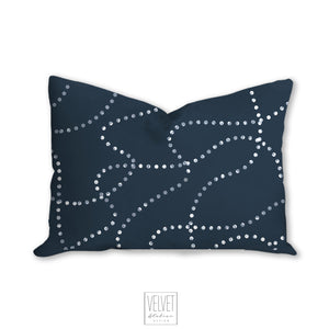 Blue dotted pillow, beads pattern, modern pillow, tie dye, Interior decor, home decor pillow cover and insert, home accent pillow