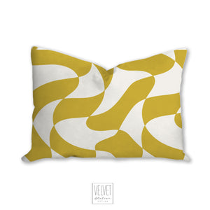 Abstract mod pillow, decorative yellow pattern, modern Interior decor, home decor, pillow cover, pillow insert, pillow case, modern pillow