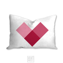 Load image into Gallery viewer, Heart pillow, pink heart, modern pillow, Interior decor, home decor pillow cover and insert, pillow case, pink heart, stylish art