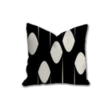 Load image into Gallery viewer, Shapes throw pillow, black and white pattern, modern pillow, Interior decor, pillow cover and insert, home interiors, home accent pillow