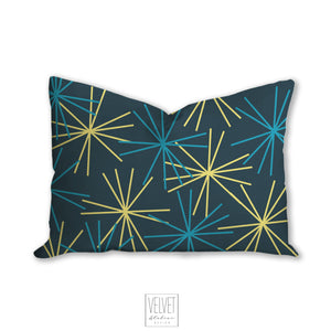 Blue and yellow mod pillow, starry night, stars, modern Interior decor, home decor, pillow cover, pillow insert, pillow case, modern pillow