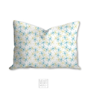 Little stars pillow with yellow and blue stars, modern decor, home interior, pillow cover, pillow insert, pillow case, kids room, nursery