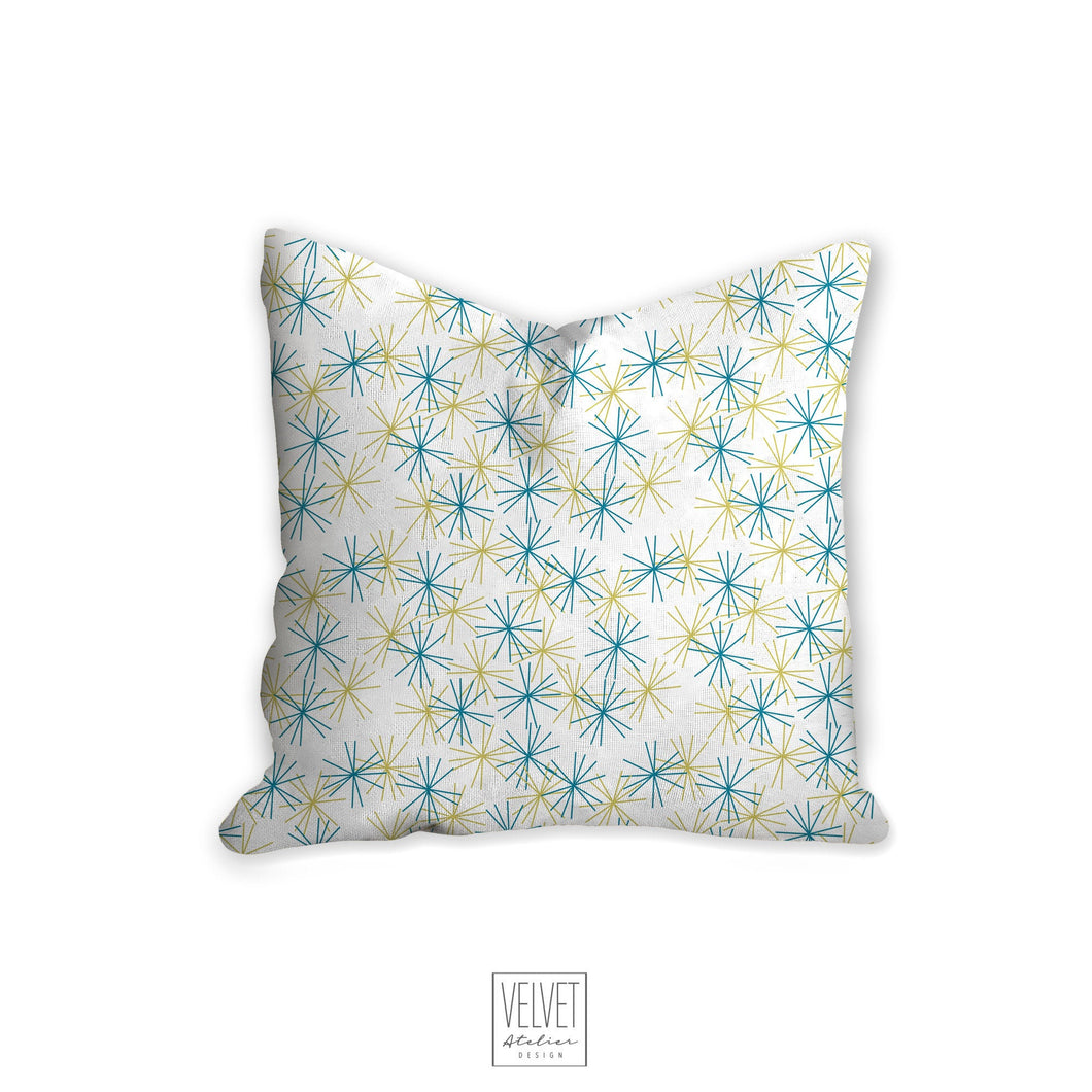 Little stars pillow with yellow and blue stars, modern decor, home interior, pillow cover, pillow insert, pillow case, kids room, nursery