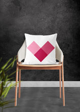 Load image into Gallery viewer, Heart pillow, pink heart, modern pillow, Interior decor, home decor pillow cover and insert, pillow case, pink heart, stylish art