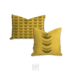 Crescent moon pillow, yellow moons, mid century, boho modern pillow, Interior decor, home decor, pillow cover and insert, accent pillow