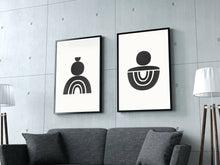 Load image into Gallery viewer, Mid century black and white print, retro style, neutral fine art print wall decor, modern art, fine art, wall hanging, Interior design, home