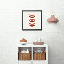 Load image into Gallery viewer, Crescent moons art print, mid century, retro art, fine art print wall decor, modern art, fine art, wall hanging, Interior design, home decor