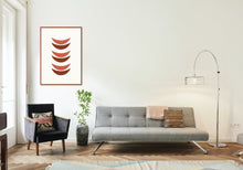 Load image into Gallery viewer, Crescent moons art print, mid century, retro art, fine art print wall decor, modern art, fine art, wall hanging, Interior design, home decor