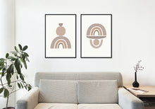 Load image into Gallery viewer, Mid century art print, retro style art, neutral fine art print wall decor, modern art, fine art, wall hanging, Interior design, home decor