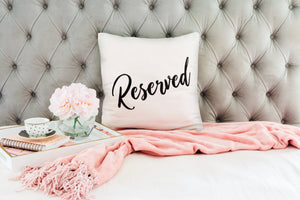 Reserved pillow in black, modern pillow, Interior decor, home decor pillow cover and insert, home accent pillow, housewarming