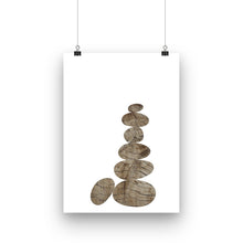 Load image into Gallery viewer, Piled up rocks art print, wood texture tower fine art print, piled up rocks, fine art for home, wall hanging, Interior design, home decor