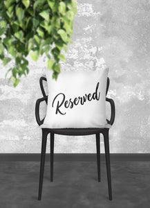 Reserved pillow in black, modern pillow, Interior decor, home decor pillow cover and insert, home accent pillow, housewarming