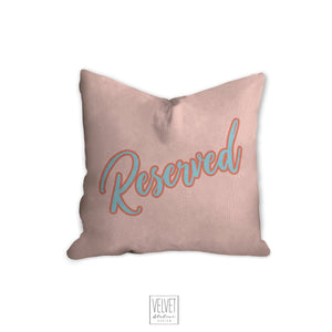 Reserved pillow in pink and blue, modern pillow, Interior decor, home decor pillow cover and insert, home accent pillow, housewarming