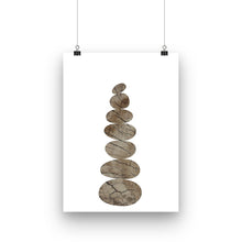 Load image into Gallery viewer, Rocks art print, wooden rock tower fine art print, piled up rocks, fine art for home, wall hanging, Interior design, home decor