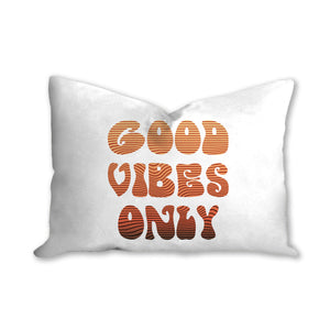 Good vibes only pillow, orange colors, groovy, Boho pillow, retro pillow, throw pillow, home decor, pillow cover and insert, accent pillow