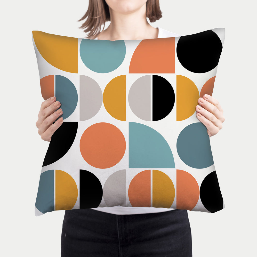 Mid century multi color pillow, cover and insert, abstract shapes modern pillow, home accent pillow