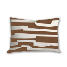Load image into Gallery viewer, Brown pillow with labyrinth pattern