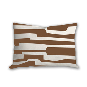 Brown pillow with labyrinth pattern
