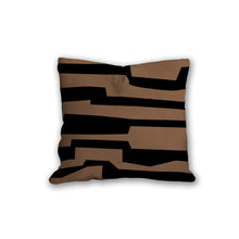 Load image into Gallery viewer, Brown and black pillow with labyrinth pattern