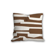 Load image into Gallery viewer, Brown pillow with labyrinth pattern