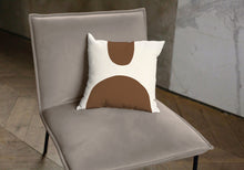 Load image into Gallery viewer, Brown abstract shapes throw pillow