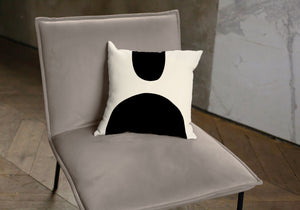 Black and white abstract shapes pillow