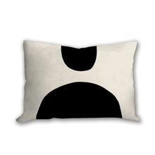 Load image into Gallery viewer, Black and white abstract shapes pillow