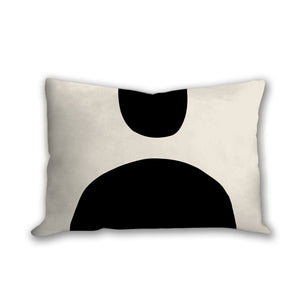 Black and white abstract shapes pillow